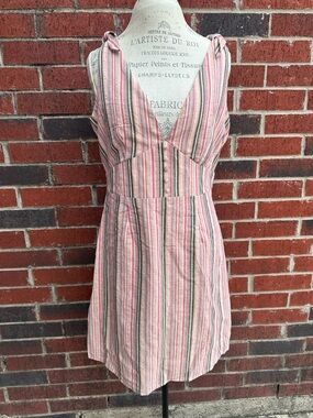 Sugarlips Pink and Cream Striped Tie-Shoulder Mini Dress   PM7